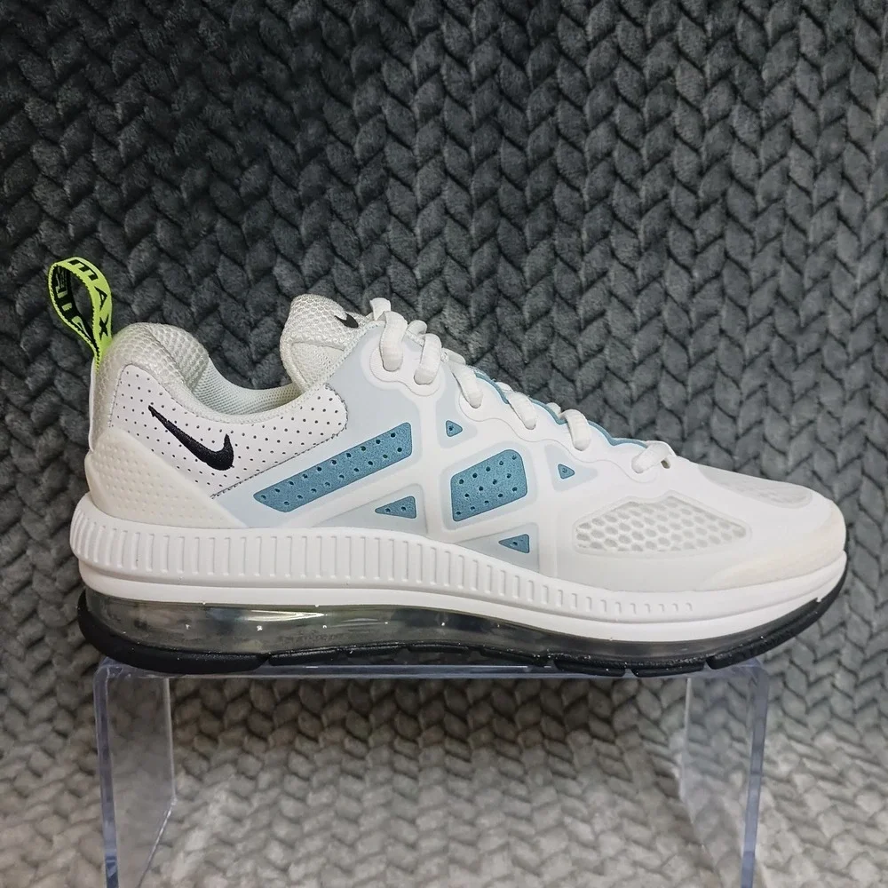 Nike Air Max Genome GS White Volt Blue Running Sneakers Shoes Sz 4.5Y Women's 6